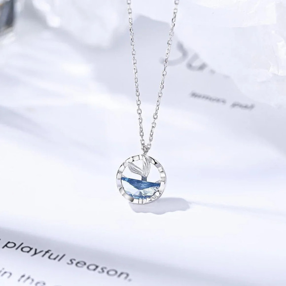🎊Unique Ocean 925 Silver Plated Mermaid Tears Necklace for Women, EVGG10… - Picture 2 of 6